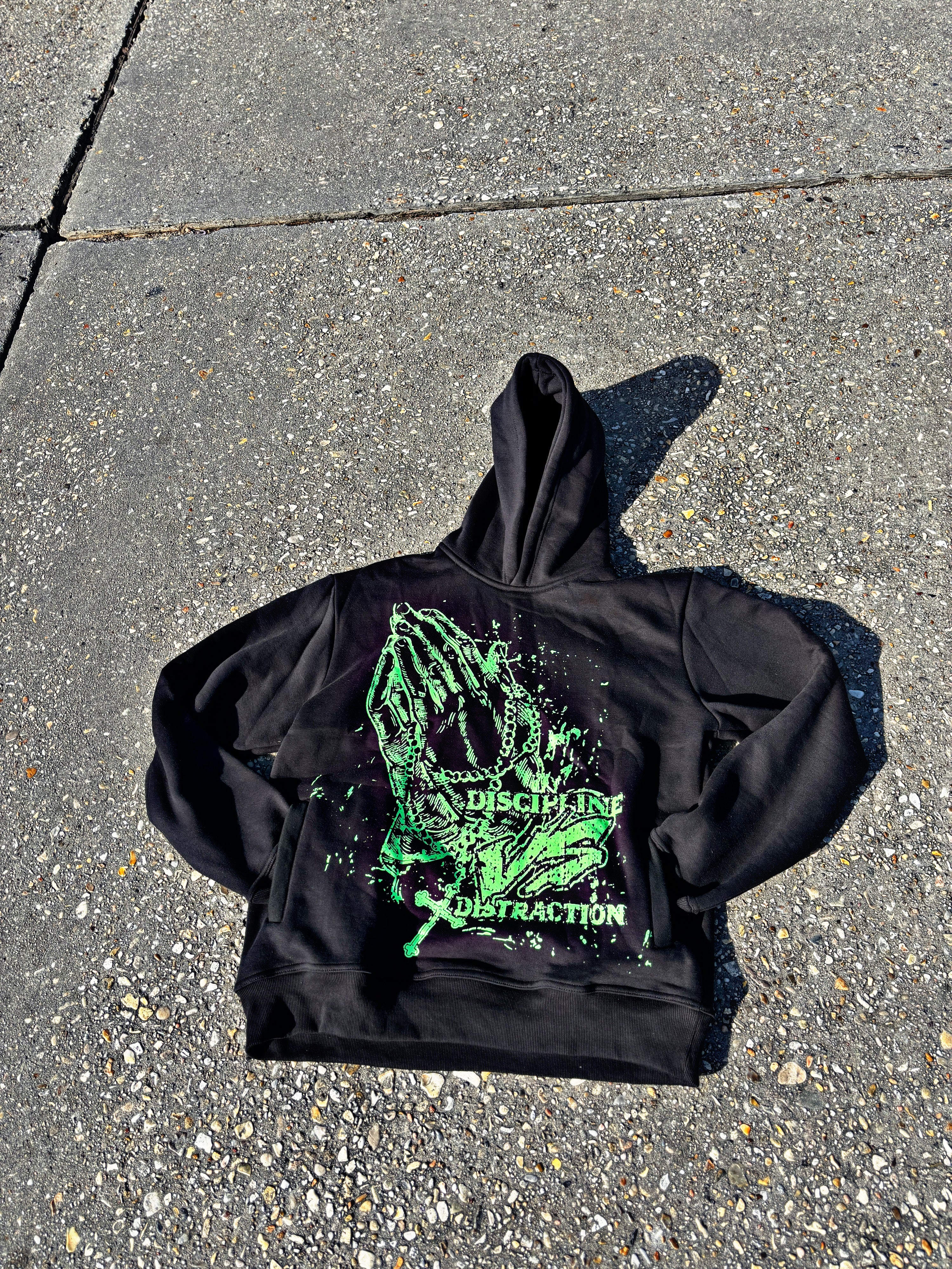 DISCIPLINE vs DISTRACTIONS prayer hands hoodie