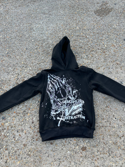 DISCIPLINE vs DISTRACTIONS prayer hands hoodie