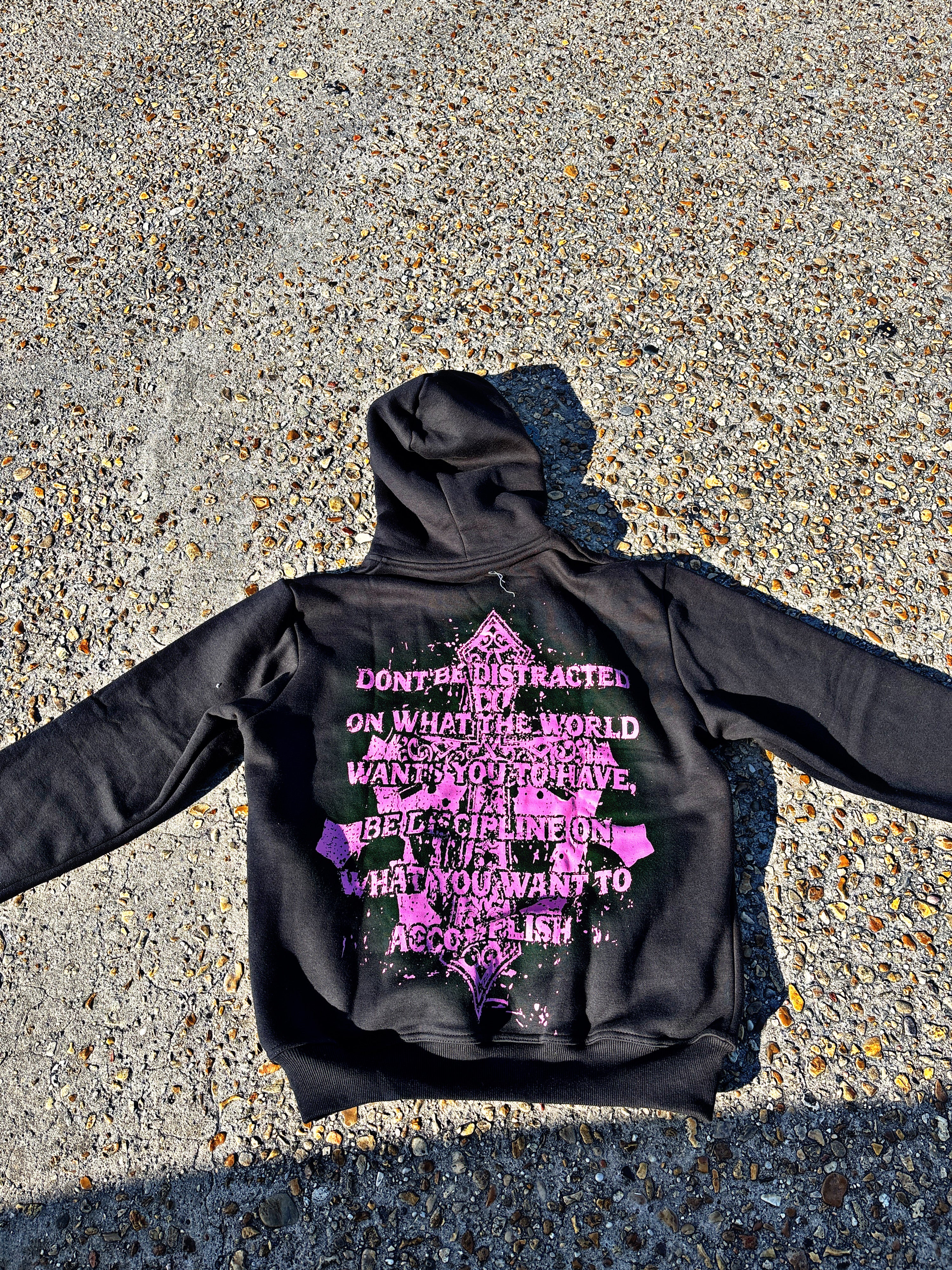 DISCIPLINE vs DISTRACTIONS prayer hands hoodie