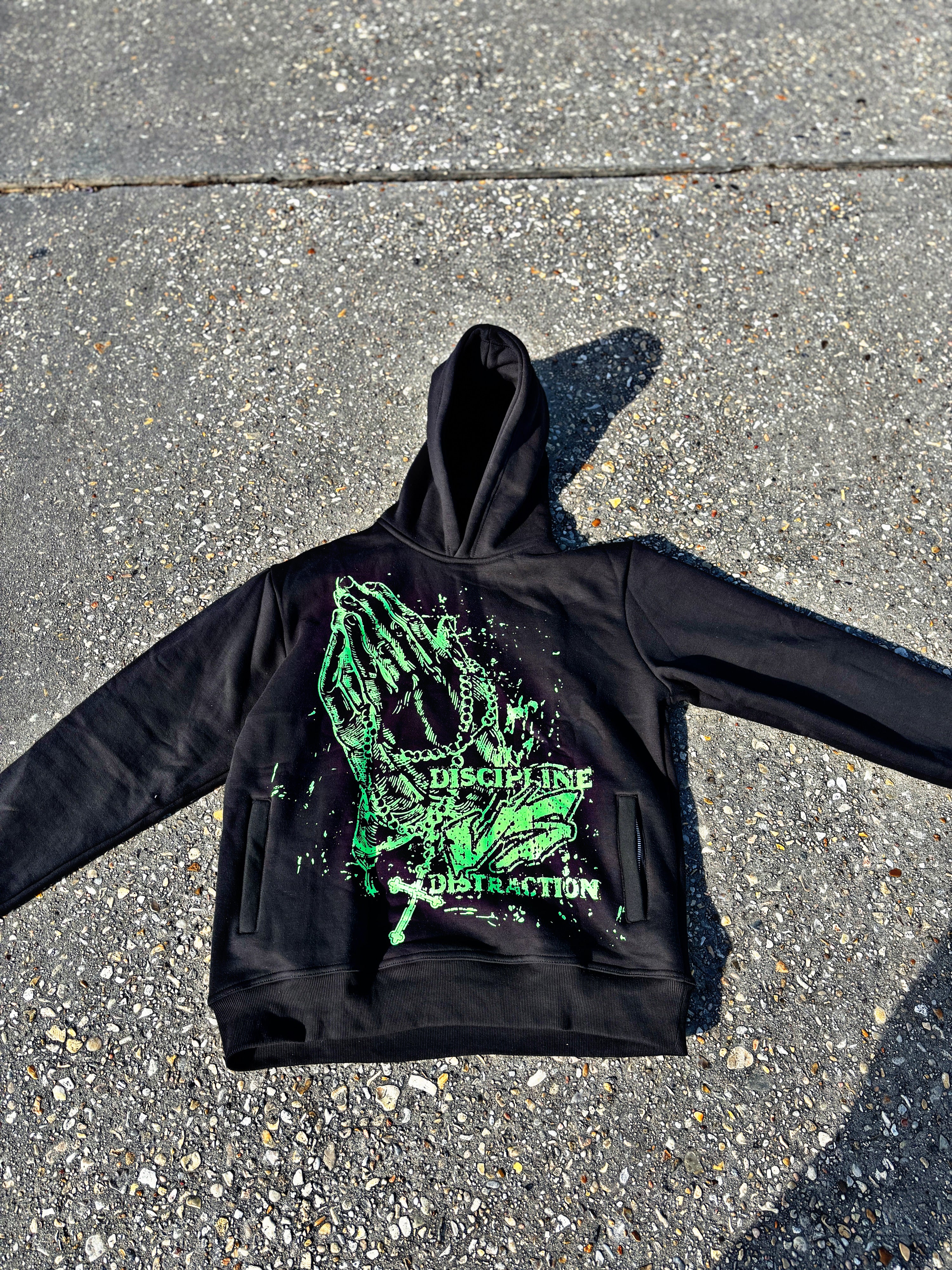 DISCIPLINE vs DISTRACTIONS prayer hands hoodie