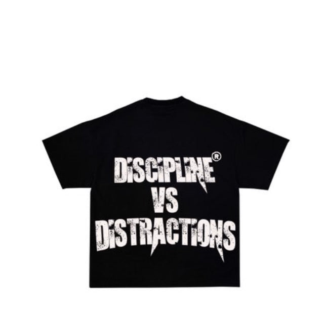 "DISCIPLINE VS DISTRACTIONS" JOKER TEE GRAY/BLACK